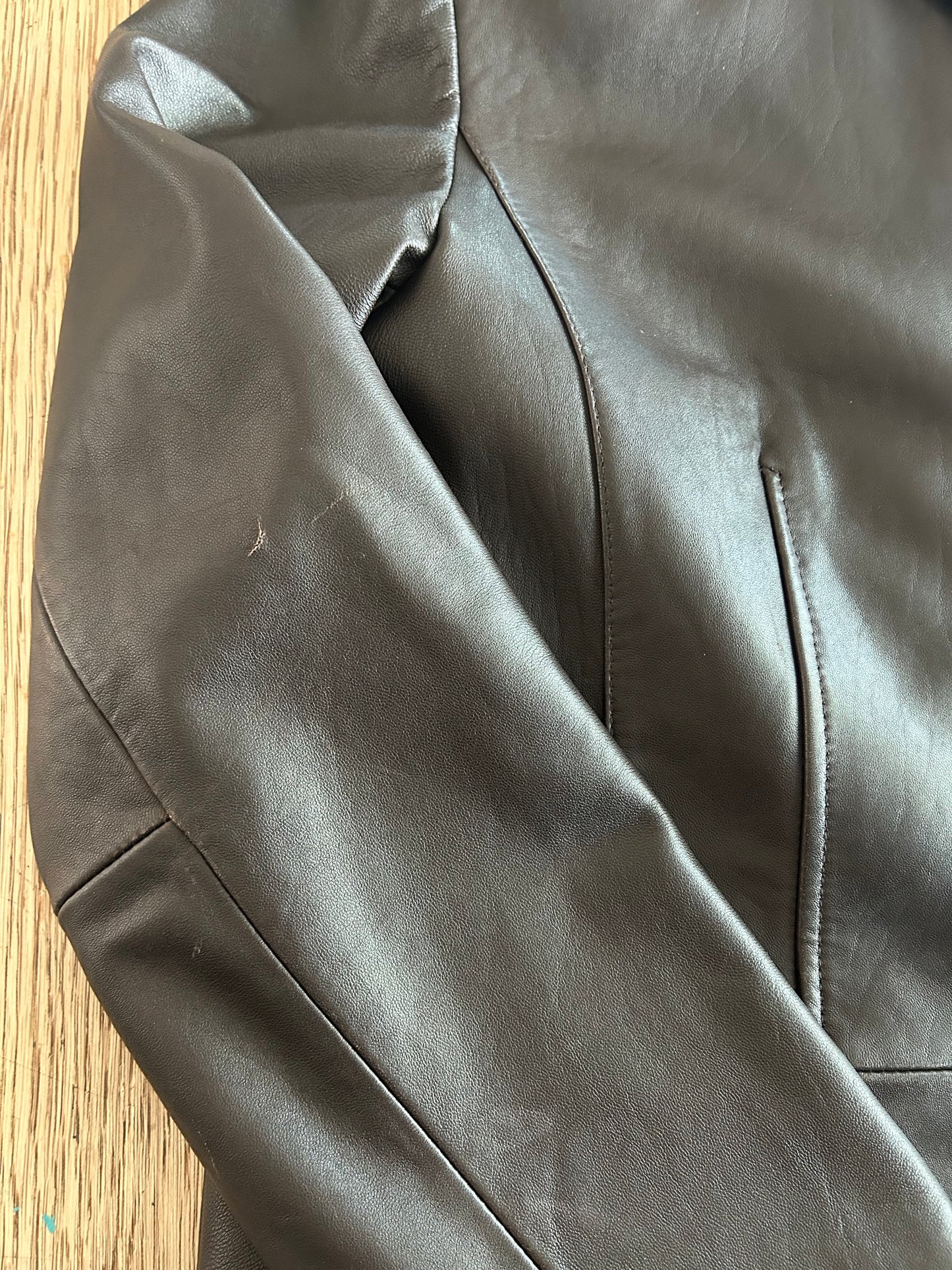 Vintage Chocolate Brown Danier Leather Jacket