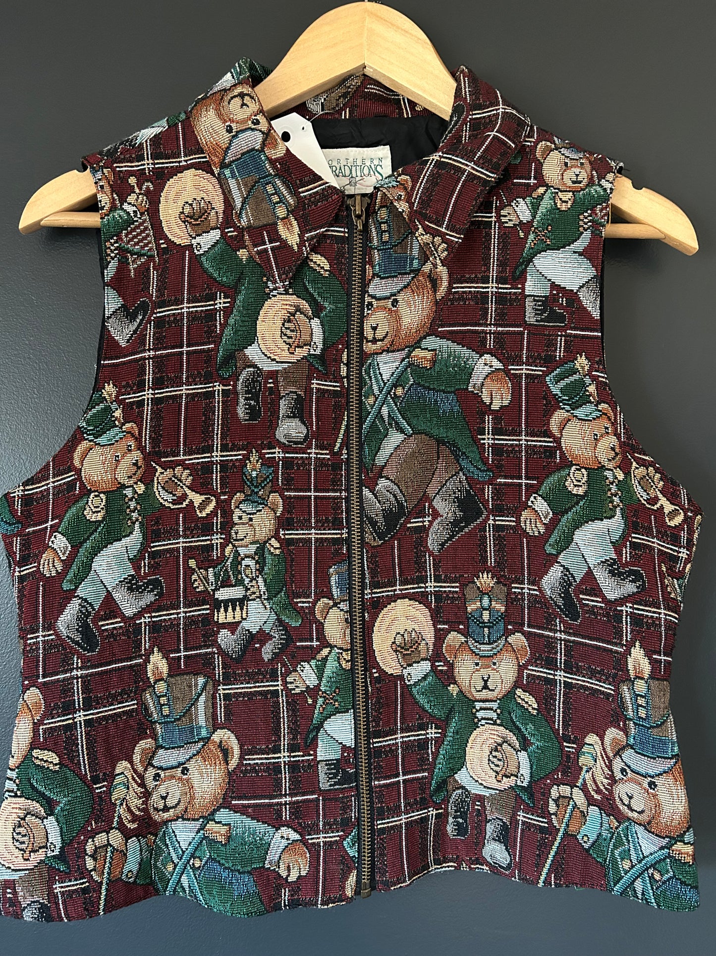 Vintage Teddy Bear Brocade Vest