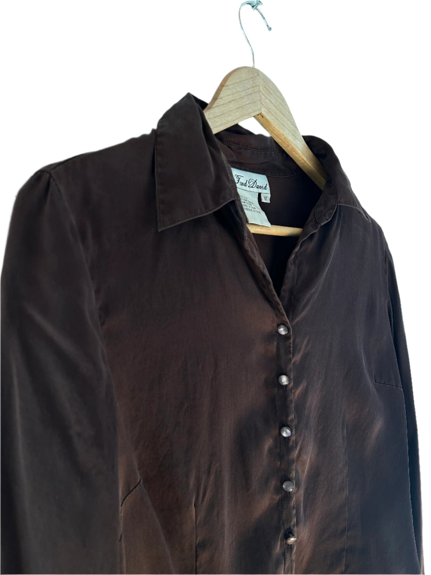 90s Chocolate Brown Silk Blouse