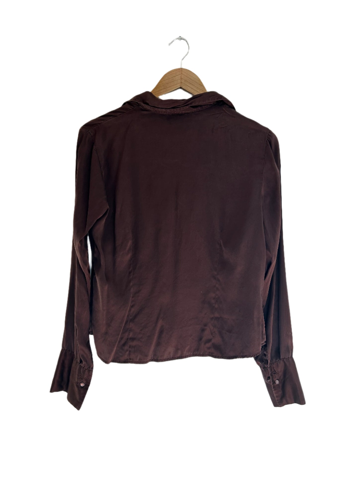 90s Chocolate Brown Silk Blouse