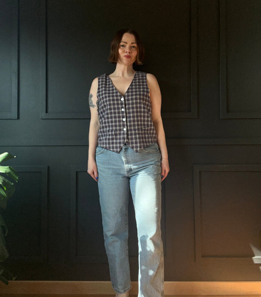 90s Plaid Vest