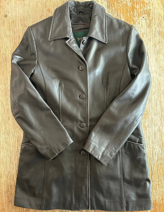 Vintage Chocolate Brown Danier Leather Jacket