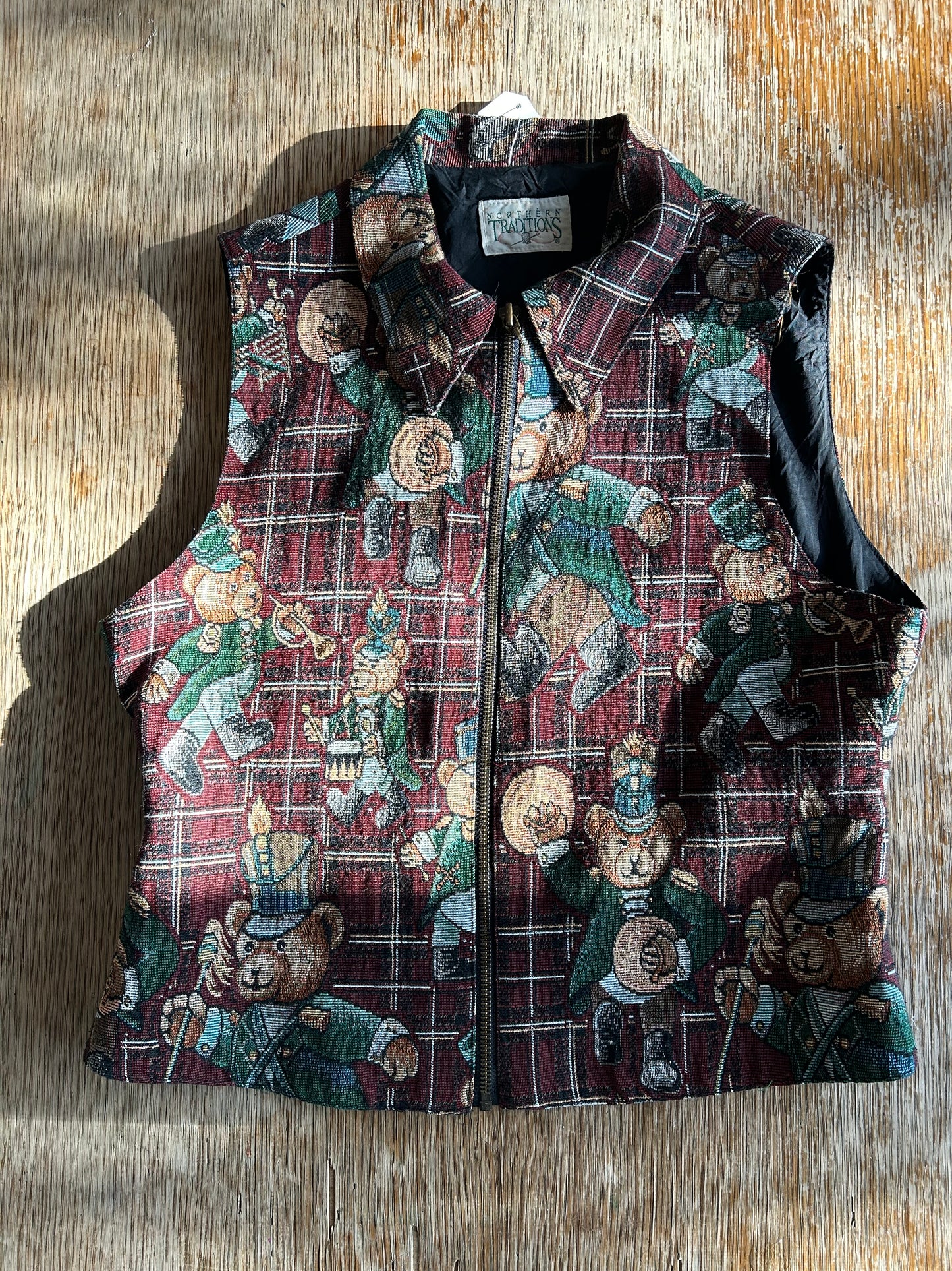 Vintage Teddy Bear Brocade Vest