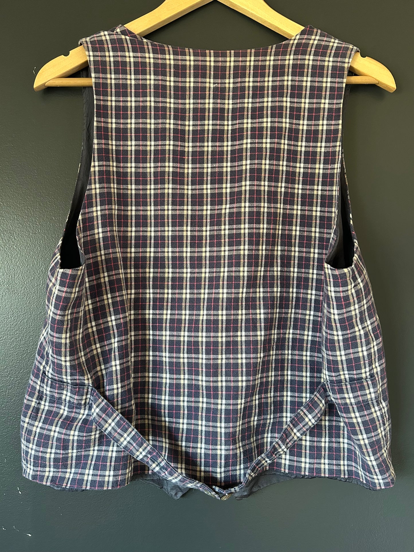 Vintage Nordstrom Blue Plaid Waistcoat