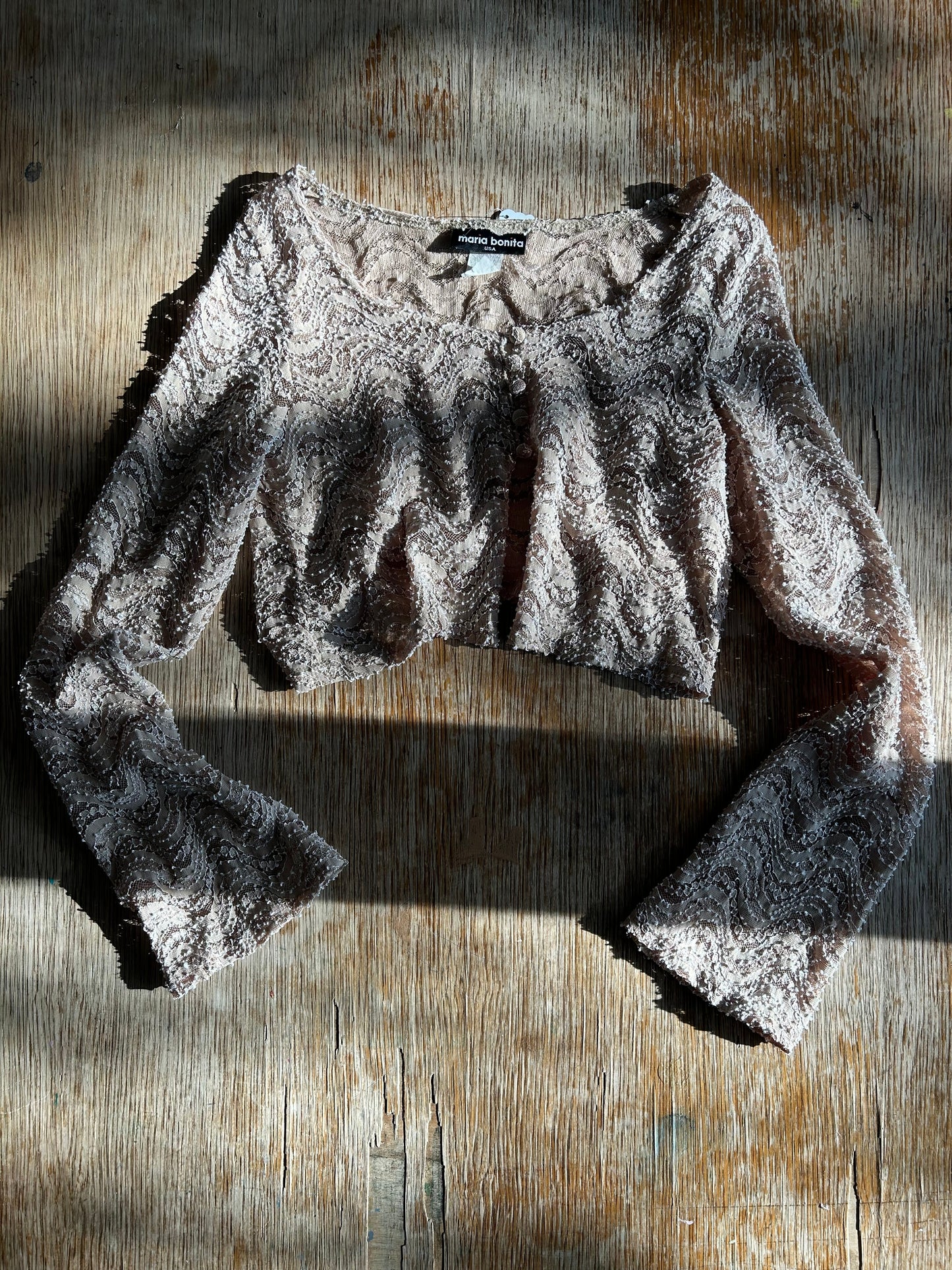 Champagne Lace Cropped Blouse