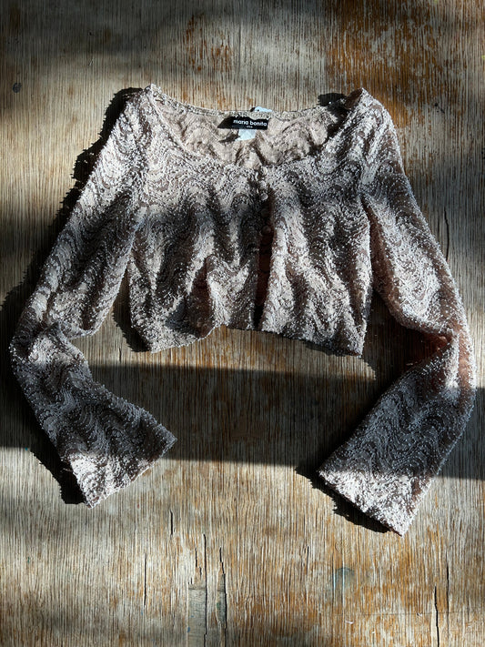 Champagne Lace Cropped Blouse