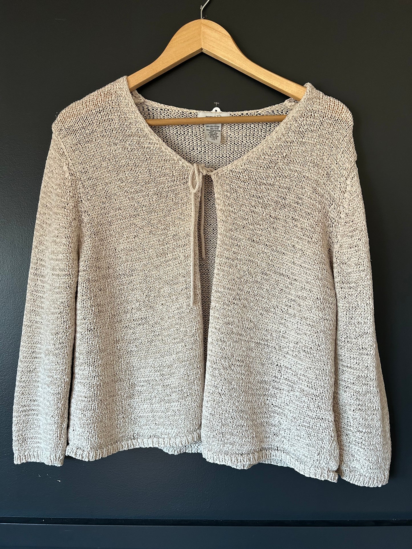 Beige Tie-Front Cardigan