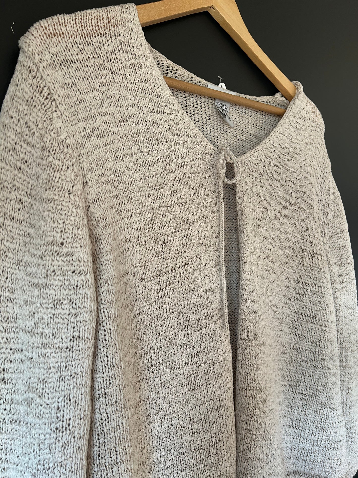 Beige Tie-Front Cardigan