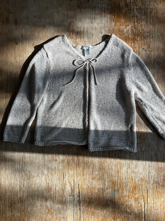 Beige Tie-Front Cardigan
