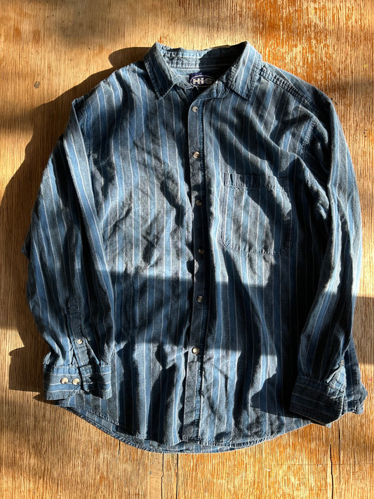 Striped Denim Button Down Shirt