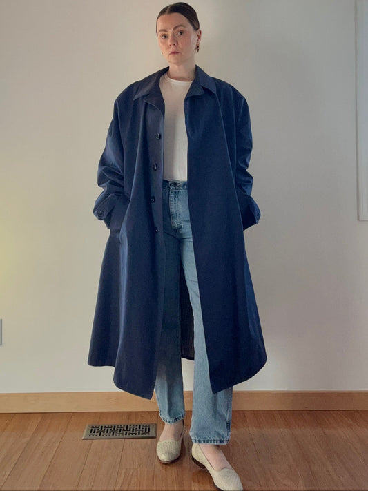 Oversized London Fog Navy Trench Coat