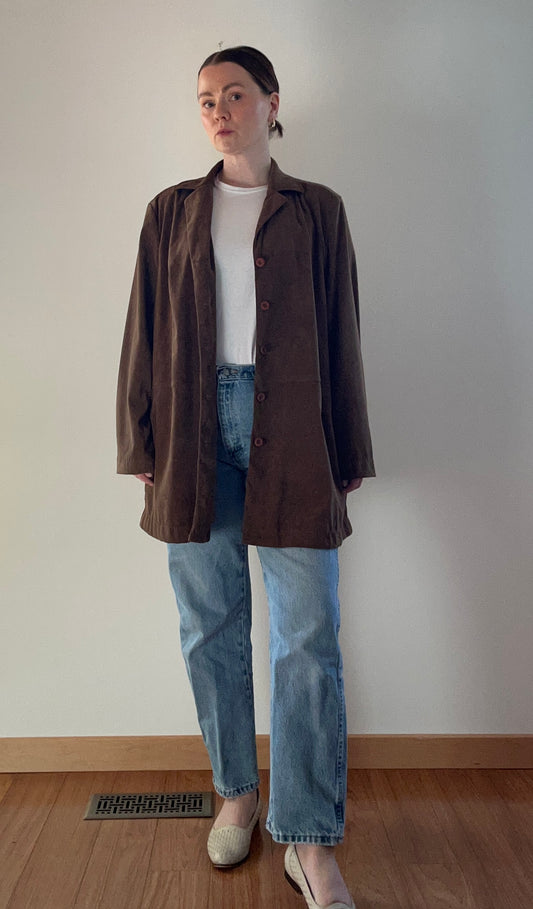 Brown Faux Suede Jacket