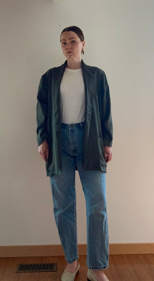 90s Green Houndstooth Blazer