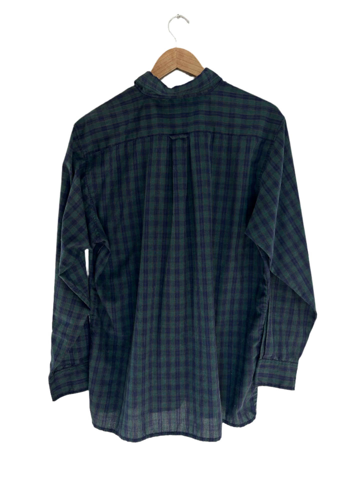 90s Lightweight Green Plaid Shirt